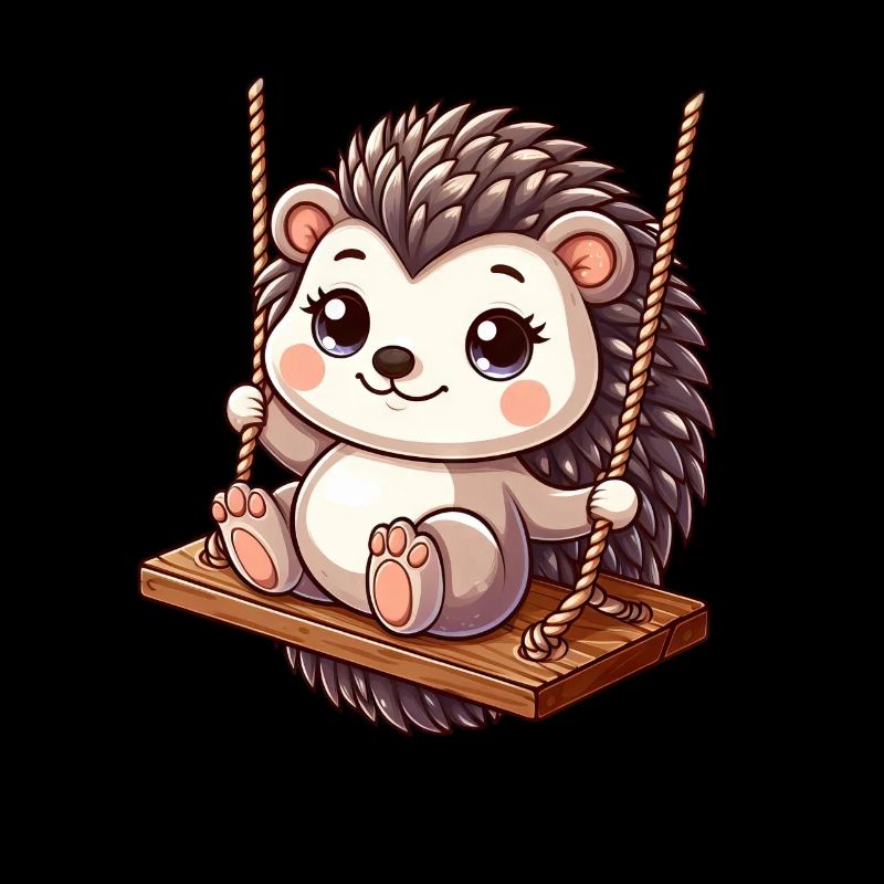 Mignon hérisson balançoires terrain de jeu jeu de dessin animé