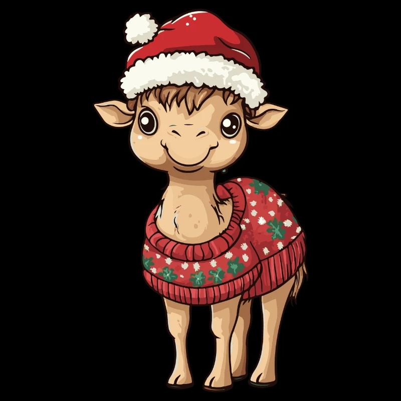 Bande dessinée de Noël à dos de chameau