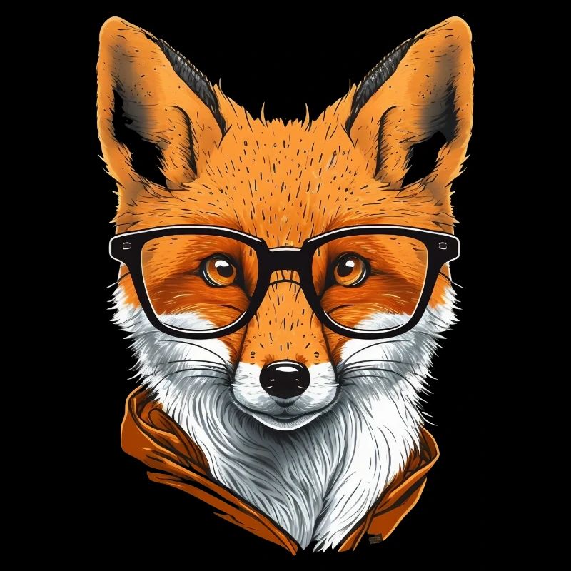Funny Cunning Fox with Glasses