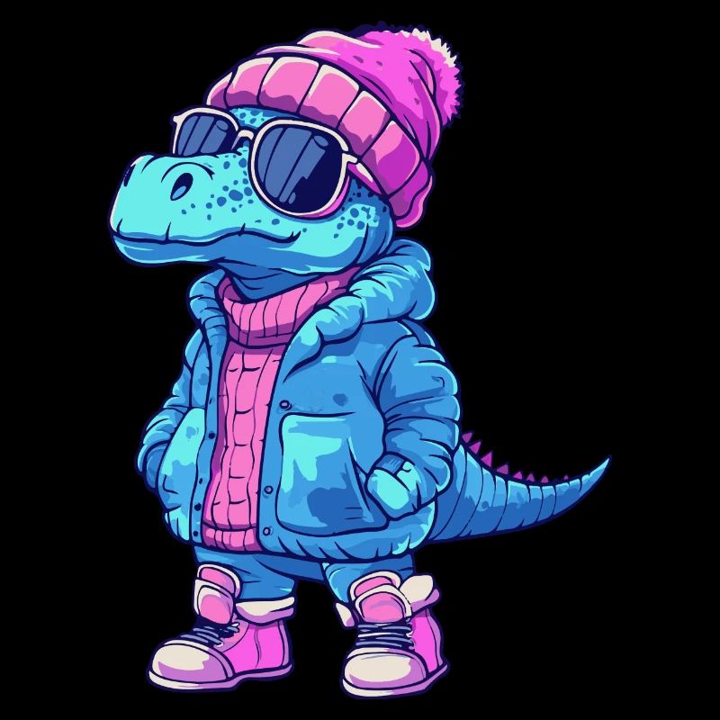Dinosaurier brontosaurus Winter Comic