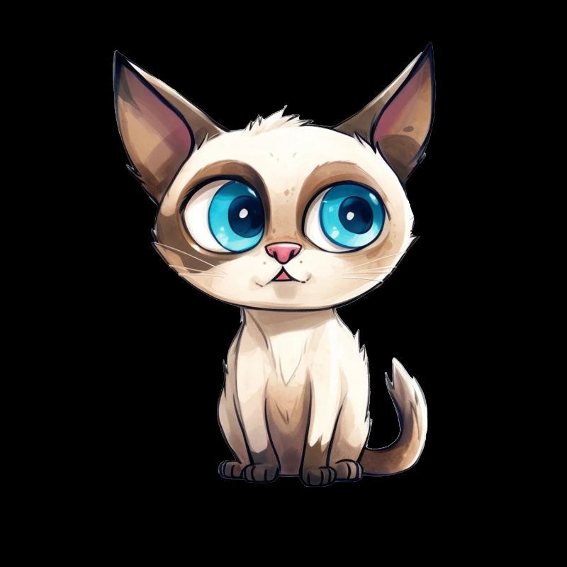 Siamese Cat Drawing Watercolor Watercolor