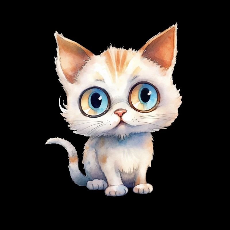 Dessin à l’aquarelle de chat