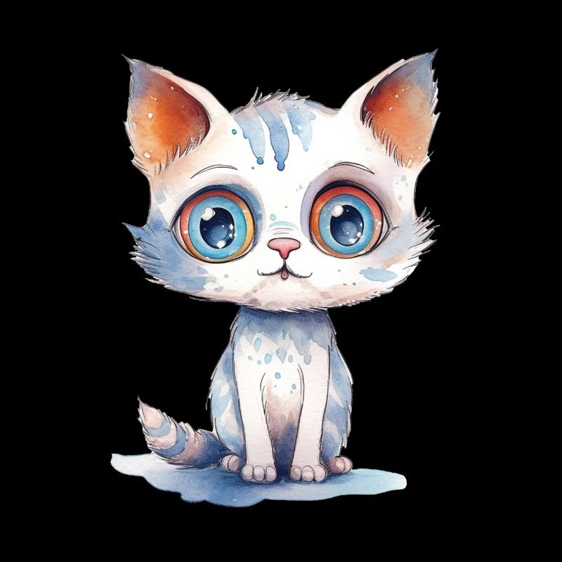 Dessin à l’aquarelle de chat