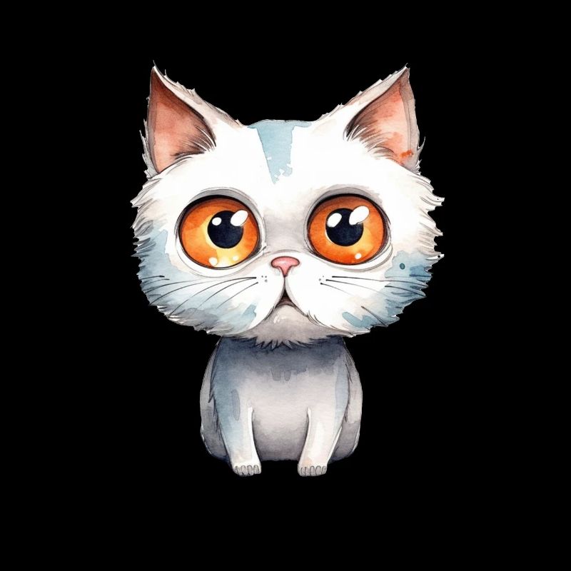 Dessin à l’aquarelle de chat