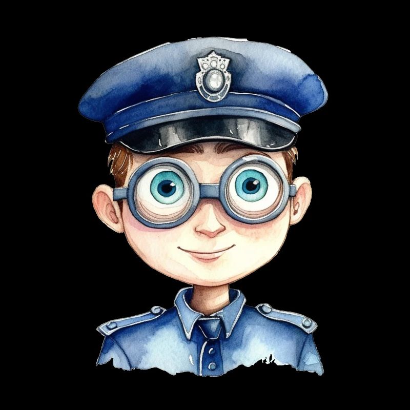 Dessin à l’aquarelle de policier