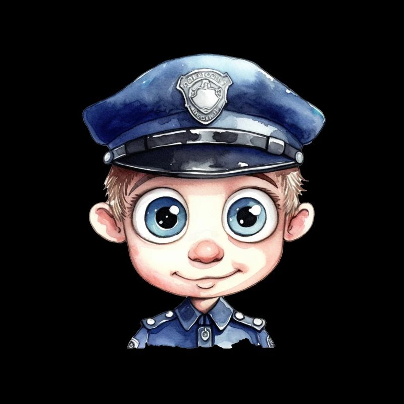 Dessin à l’aquarelle de policier