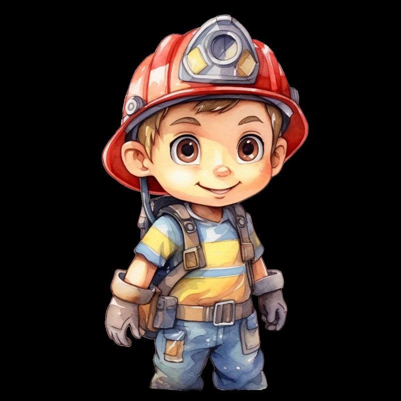 Firefighter Watercolors Drawing