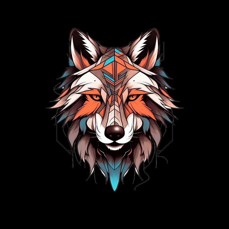 Wolf Neo Dessin de tatouage traditionnel