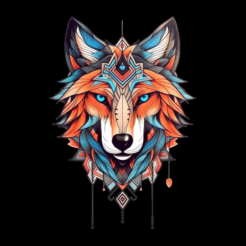 Wolf Neo Dessin de tatouage traditionnel