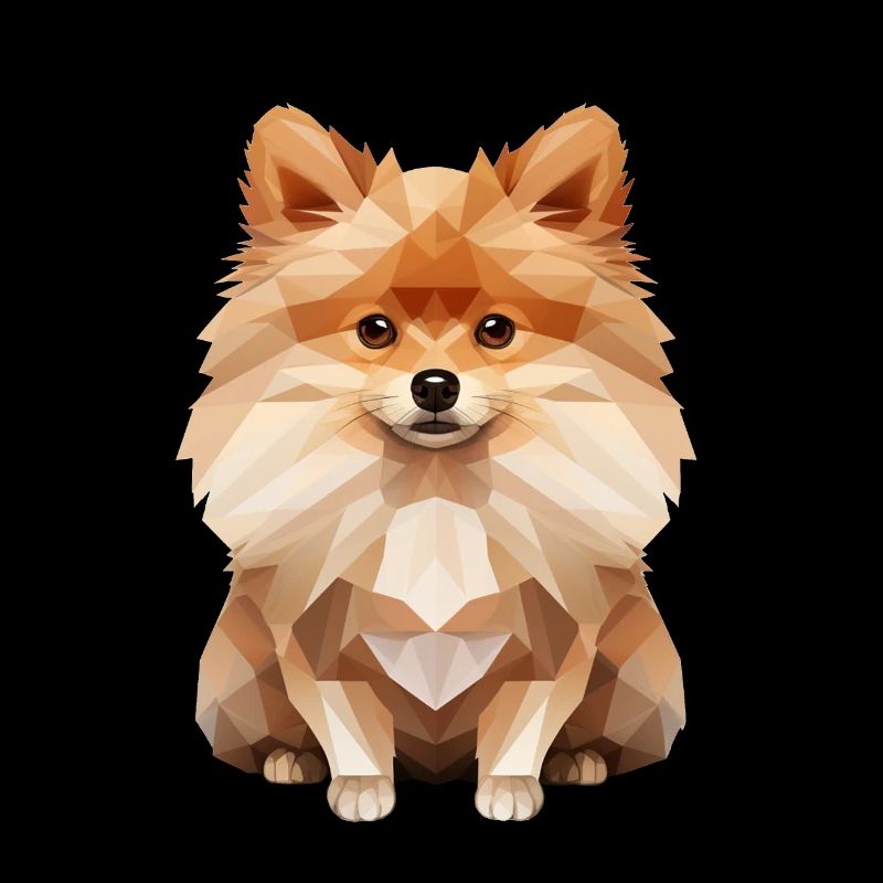 Miniature Spitz Geometric Drawing