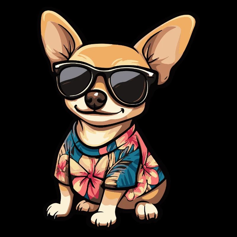Chihuahua Hund Comic Urlaub