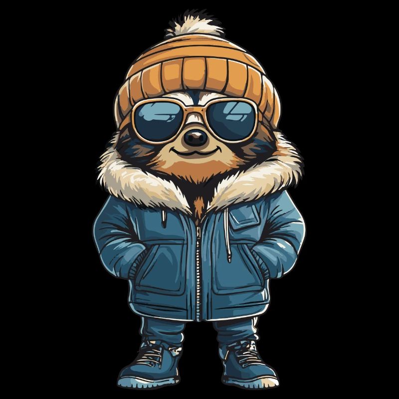 Faultier Winter Comic