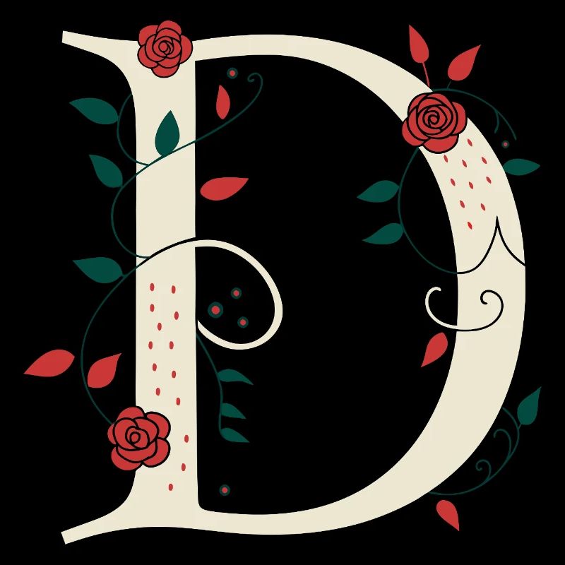 Buchstabe D Monogramm Retro