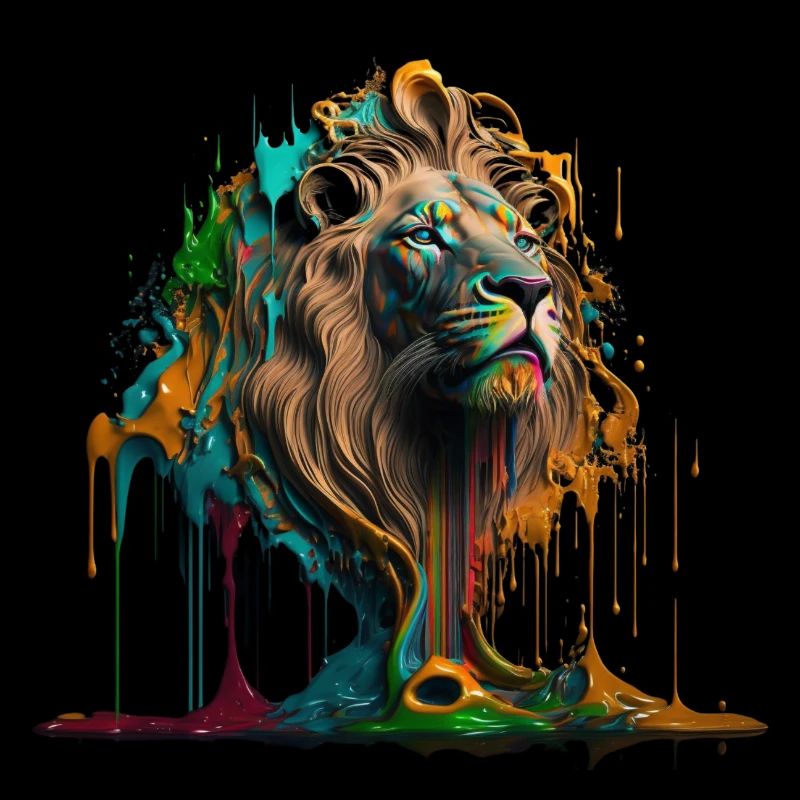 Rainbow Lion | Rainbow Lion | AI generated Art