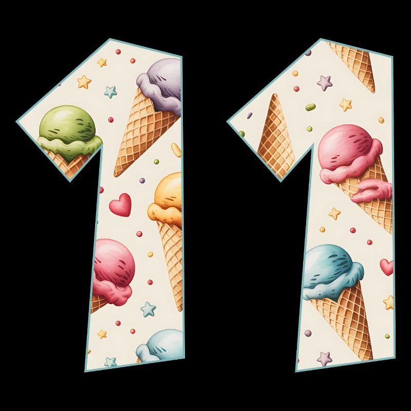 EISCREME NUMMER 11 JAHRE EIS 11. GEBURTSTAG