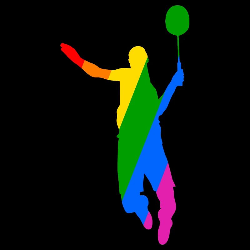 Conception de tennis de badminton arc-en-ciel