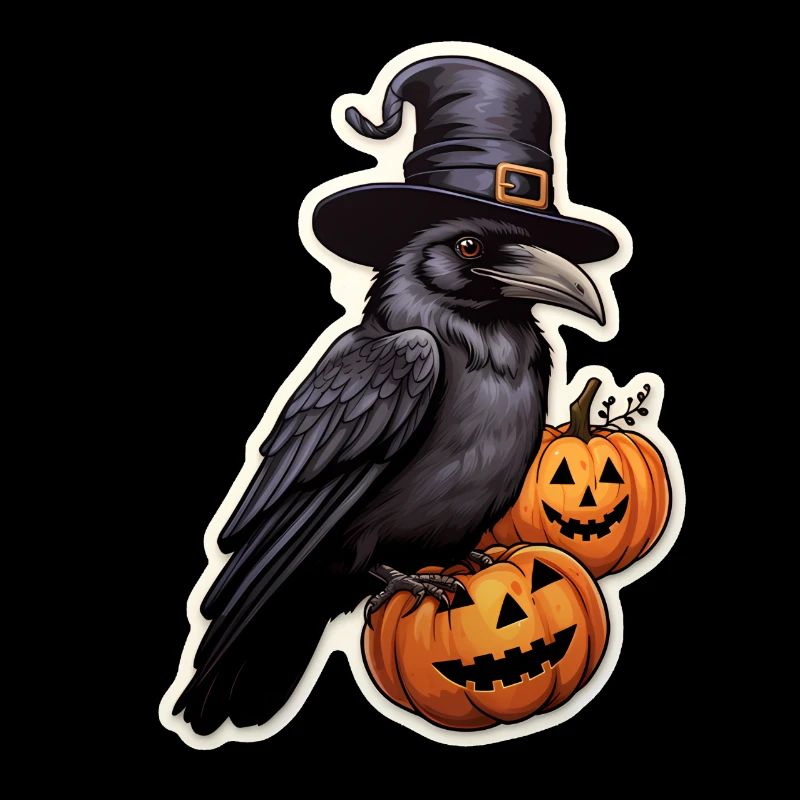 Crow with Pumpkin Halloween 4
