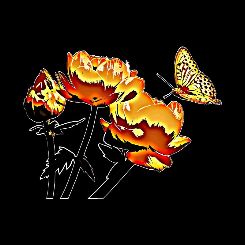 Butterfly and flowers