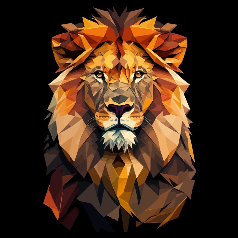 prächtiger Löwenkopf Löwe Polygon