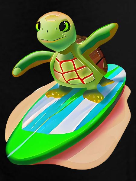 Surfing turtle