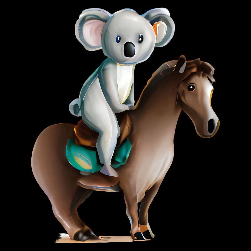 Koala sur un cheval