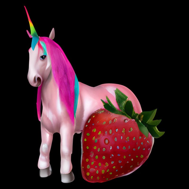 Einhorn mit Erdbeere