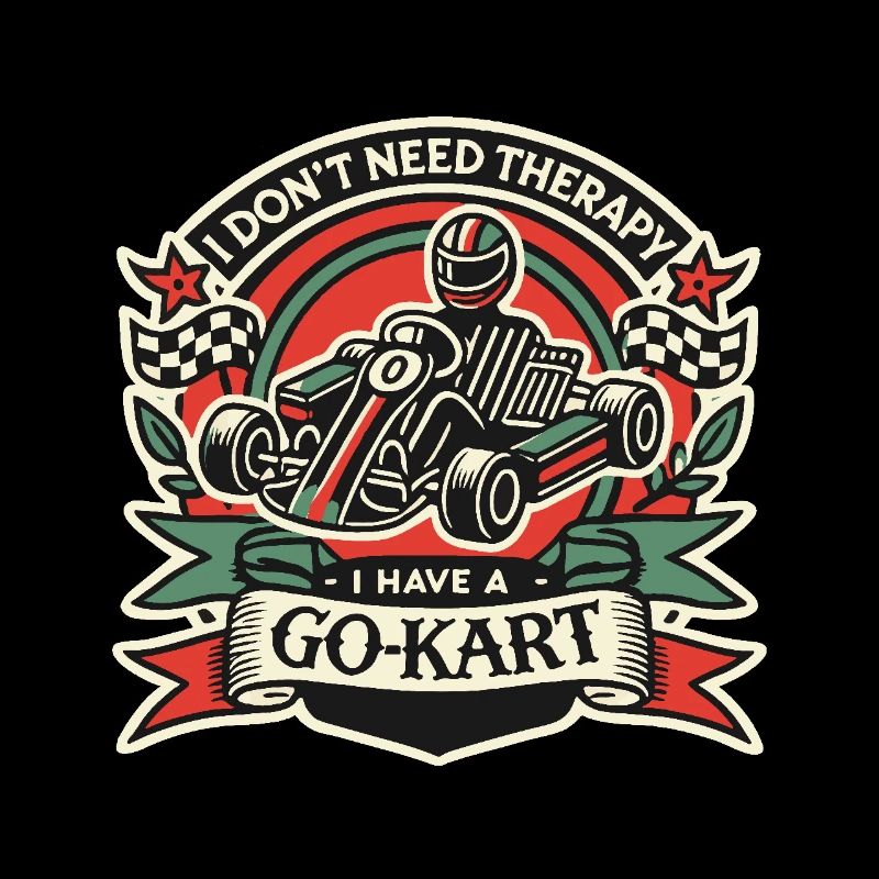 Go-Kart Driver Retro Saying Design