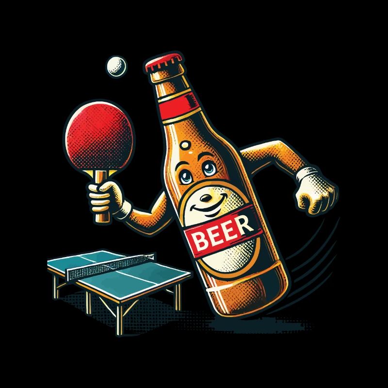 Beer Bottle Funny Table Tennis Beer Fun