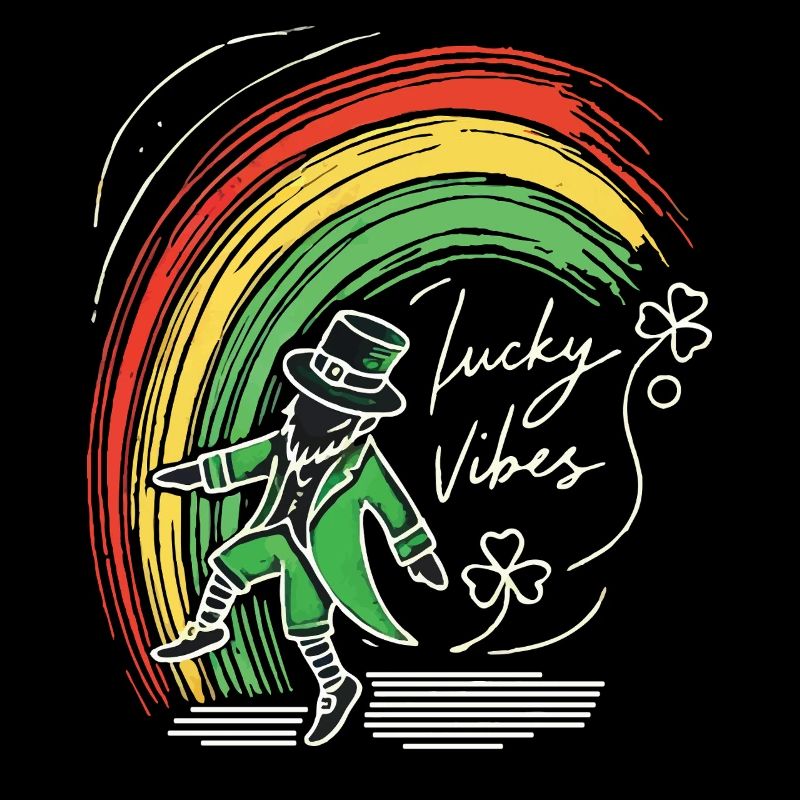 Saint-Patrick Lucky Vibes Arc-en-ciel