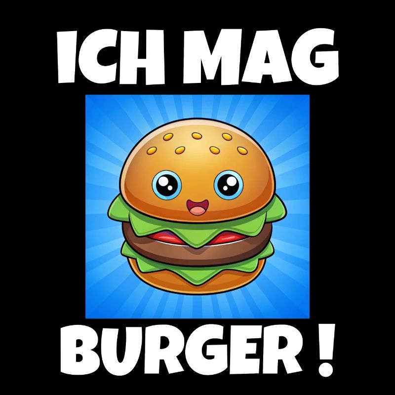 Ich mag Burger Hamburger Cheeseburger