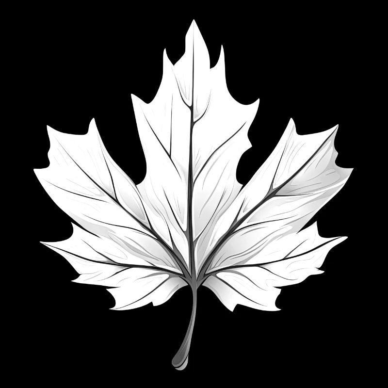 Feuille d’érable Noir et blanc