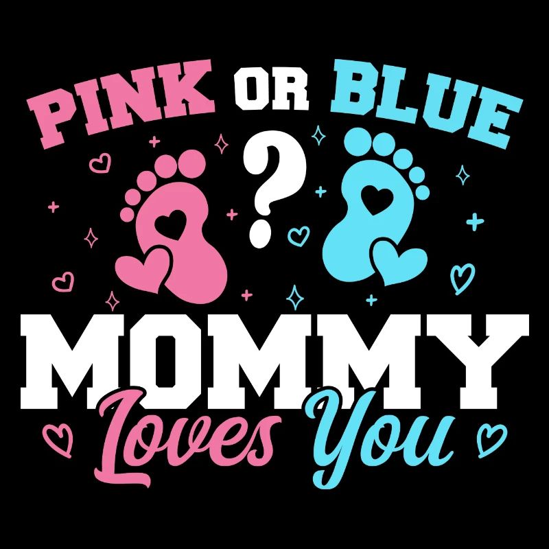 Rosa oder blaue Mama liebt dich - Geschlecht enthüllen Mama