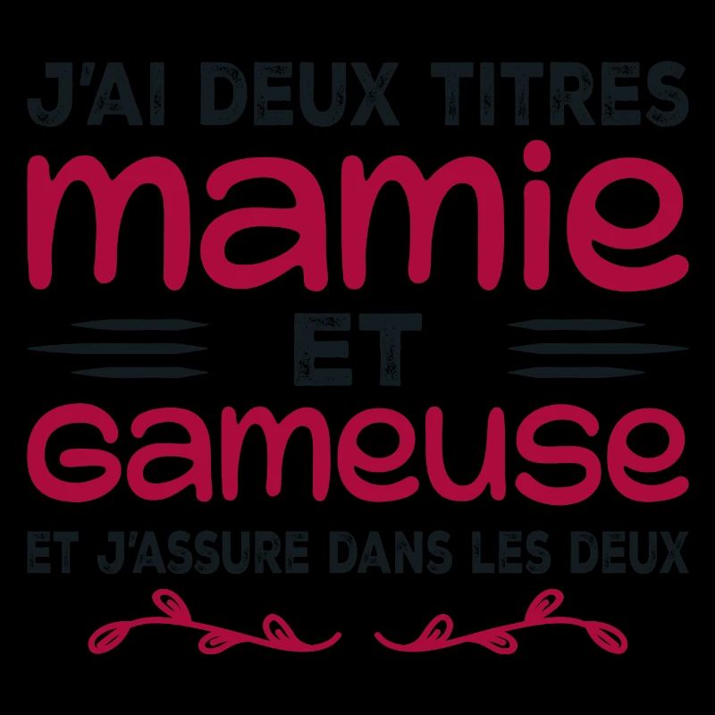 Zwei Titel Granny Gameuse | Geek | Großmutter