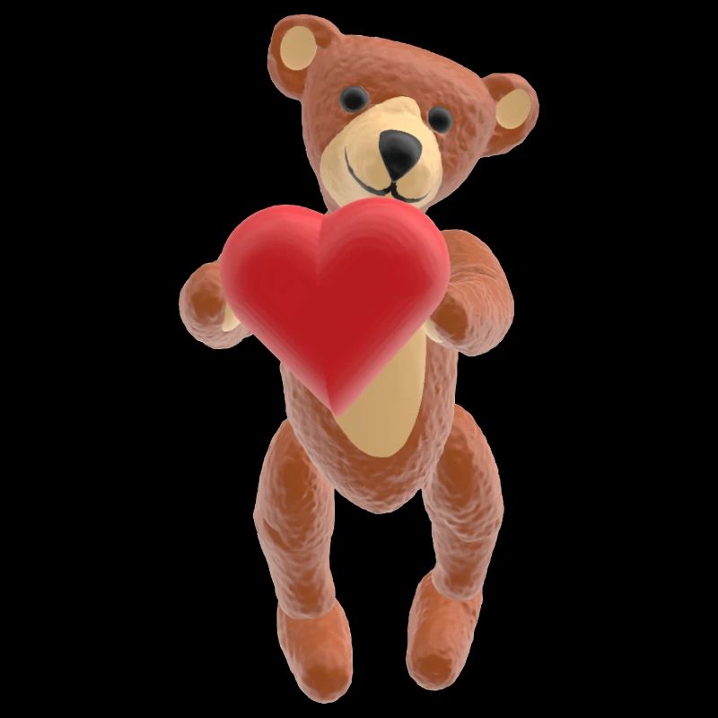 Valentine-Teddy mit Herz (3D-Optik)