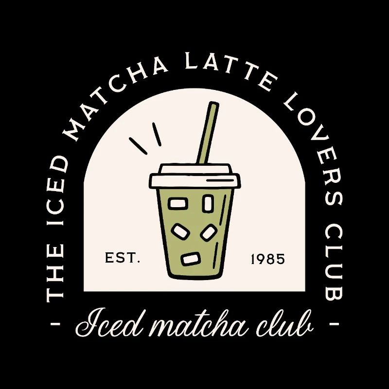 Iced Matcha Latte japanisches Getränk Humor