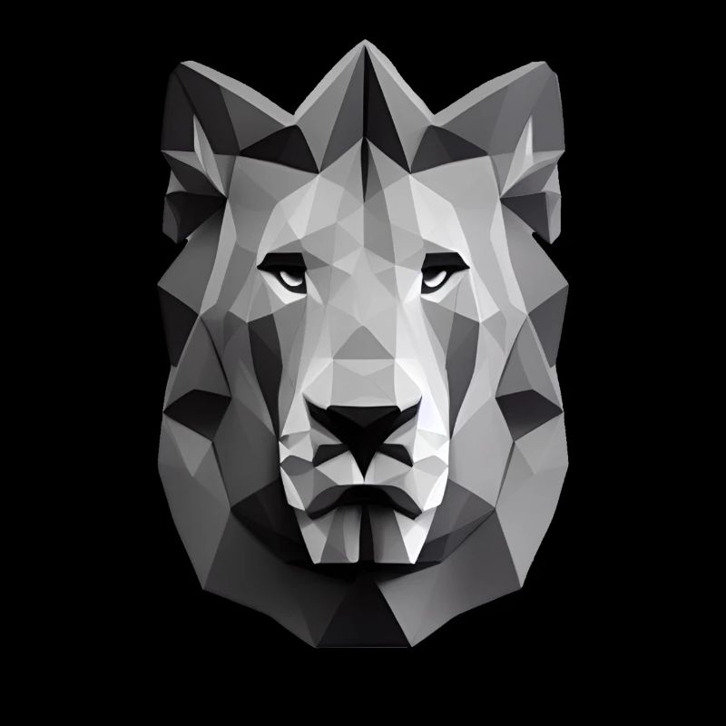 Polygon Design Lion Animal Head