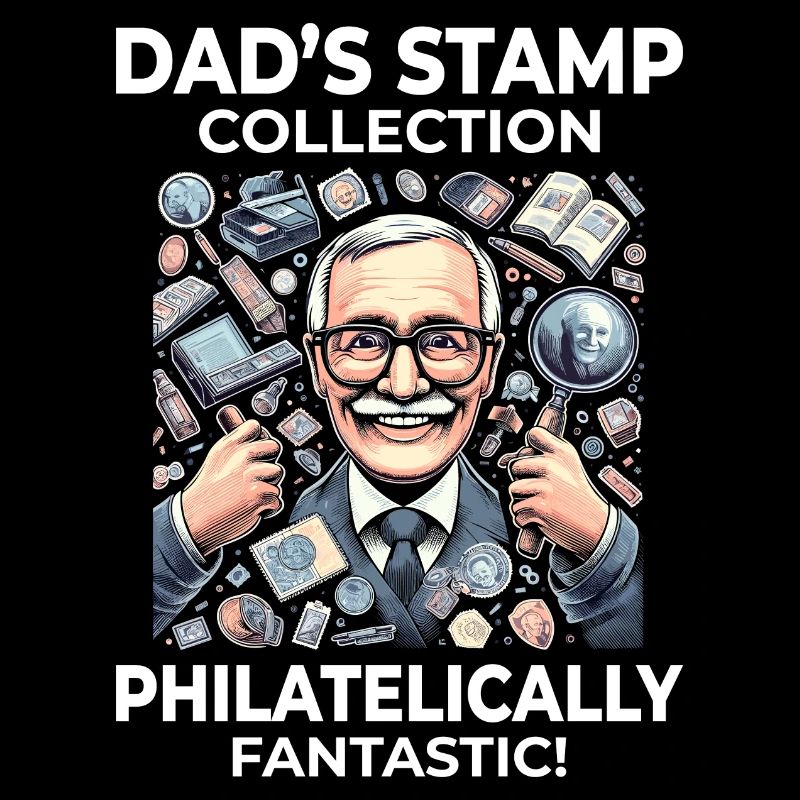 Vintage Postage Stamp Collector Dad Philatelist