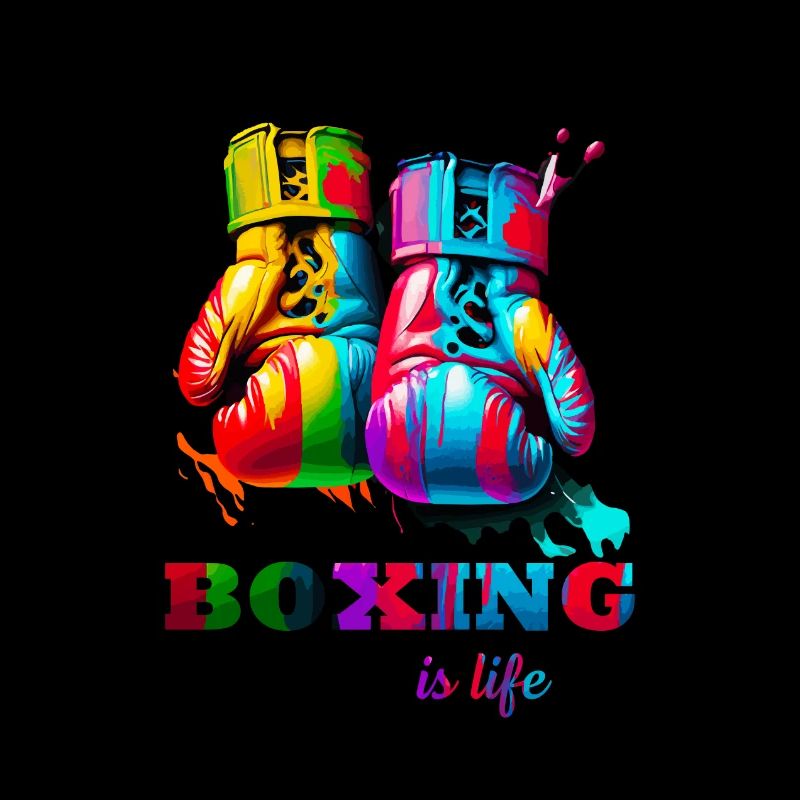 Boxen ist Leben. Bunte Boxhandschuhe