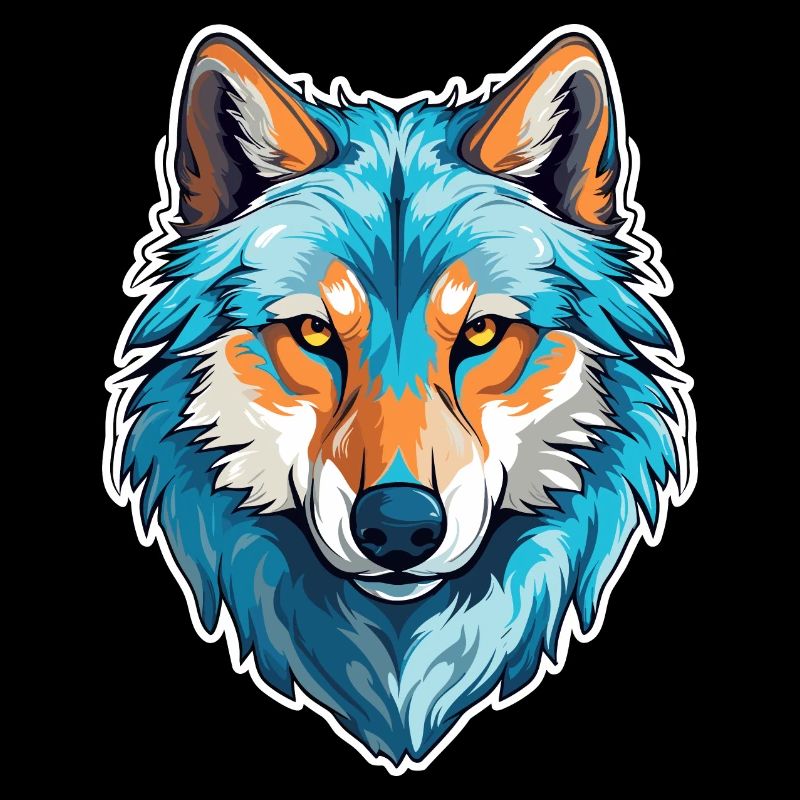 Wolf Kostüm blauer Wolfskopf Werwolf und