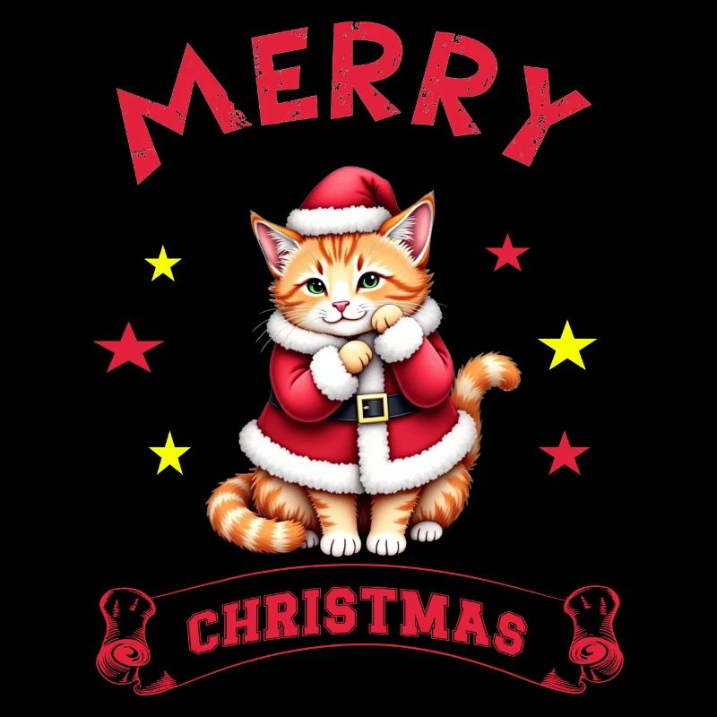 Joyeux Noël Catmas Chaton Chat Mignon