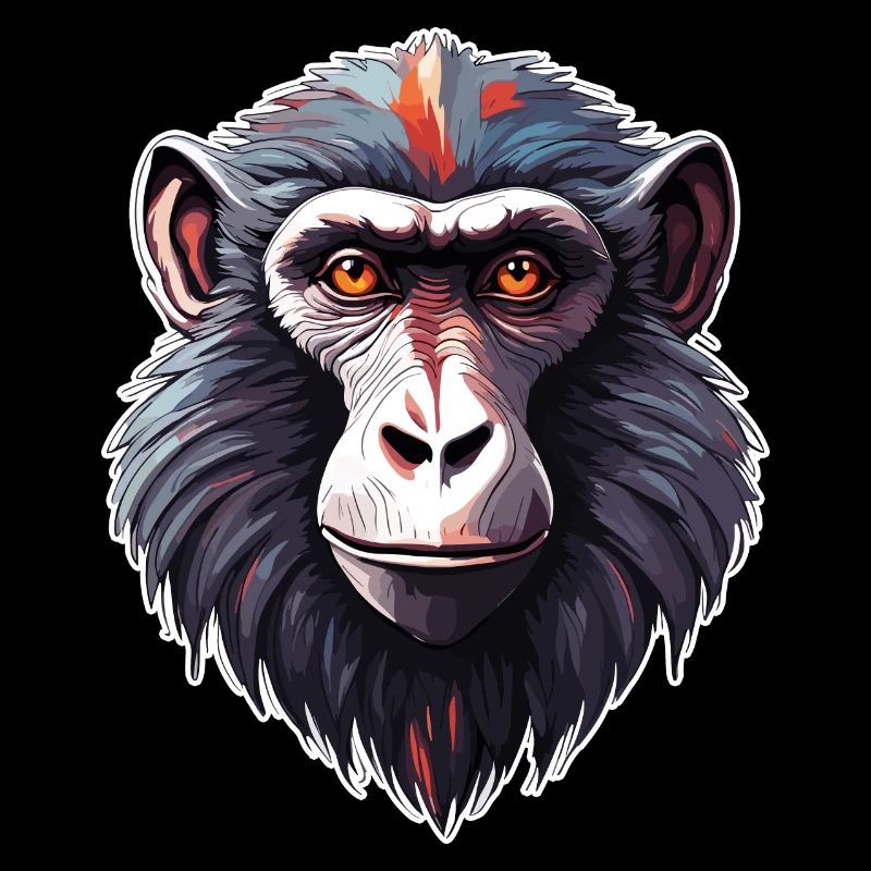 Affe / Tier / Zoo / Babian / Wild / Comic