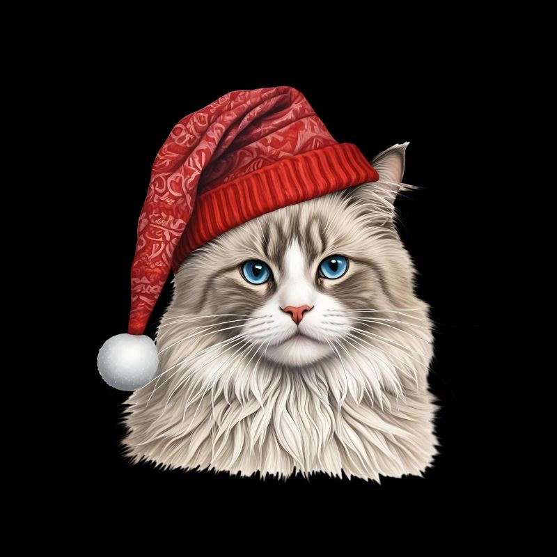 Chat ragdoll de Noël