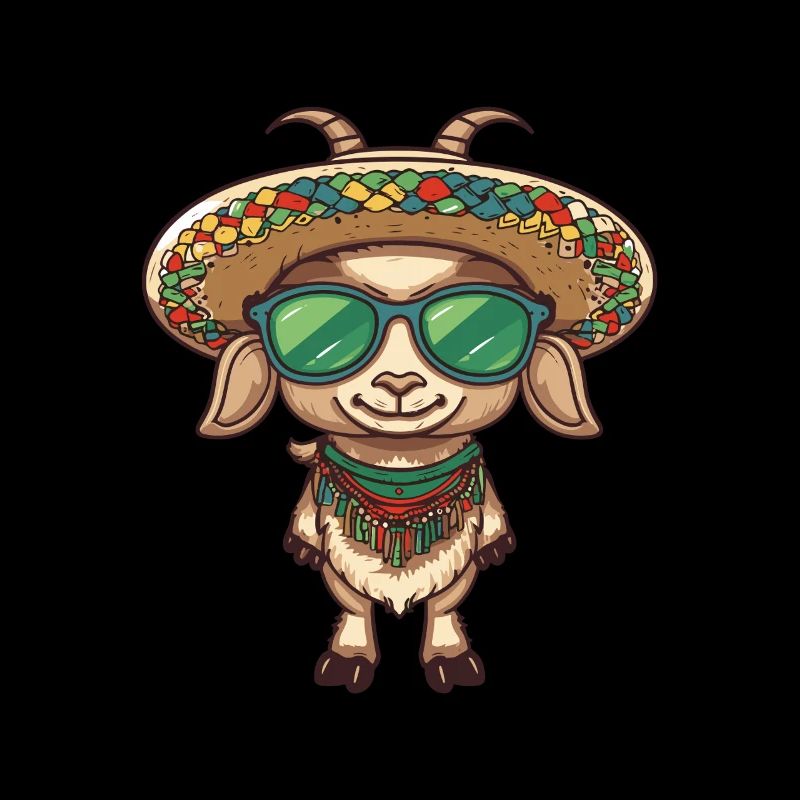 Bergziege Comic Lustig Sombrero