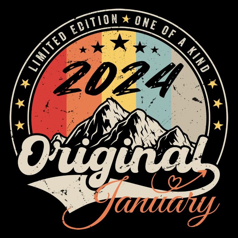 Januar 2024 Vintage Retro Geburtstagsgeschenk