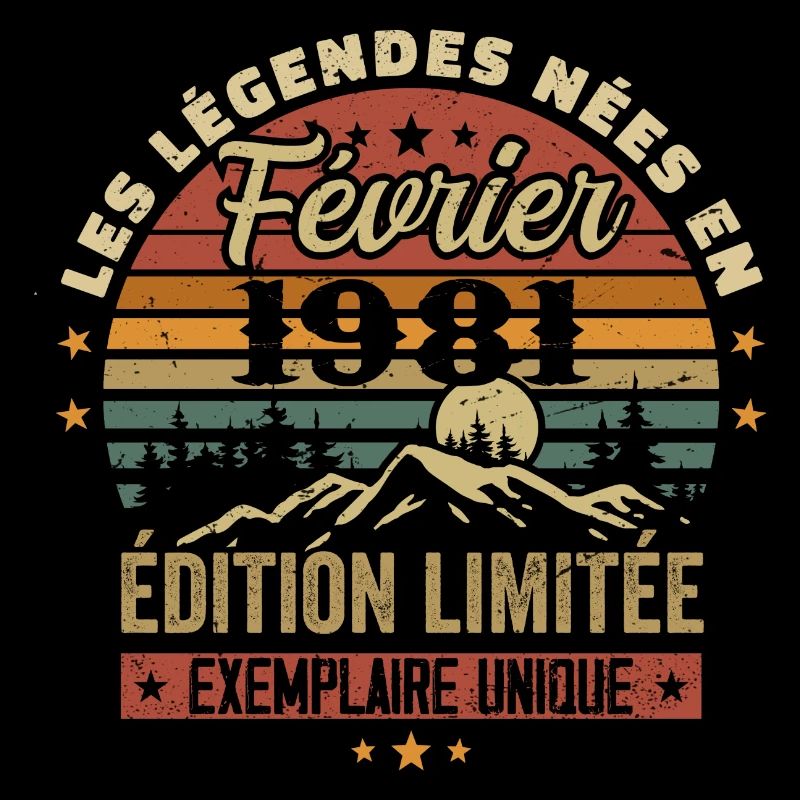 Nées En Février 1981 Anniversaire 43 ans Retro 43