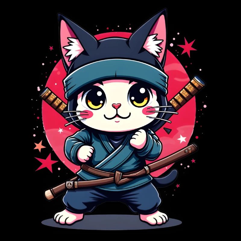 Japanese Kawaii Ninja Cat