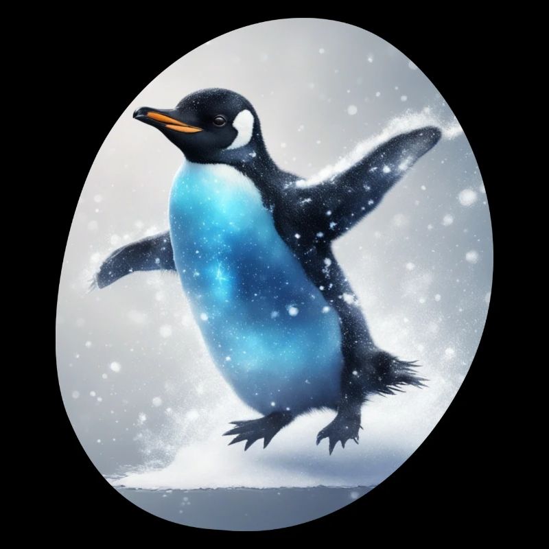 Süßer Pinguin hüpft