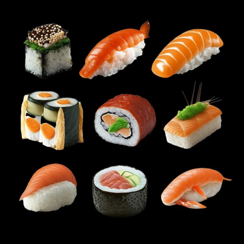 Unterschiedliche Sushi Variationen
