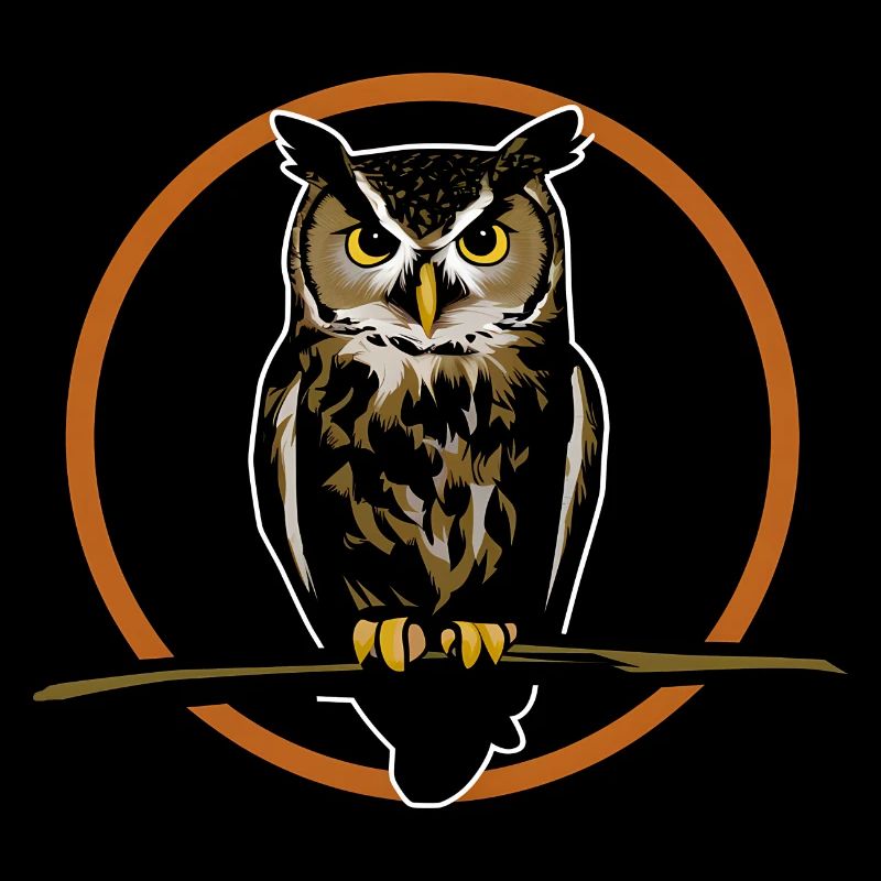 Eule sitzt auf einem Ast