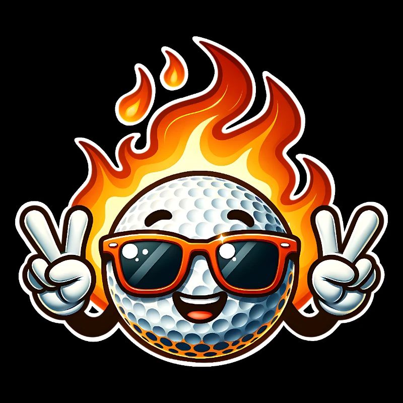 Golf Flames Fire Golf Ball